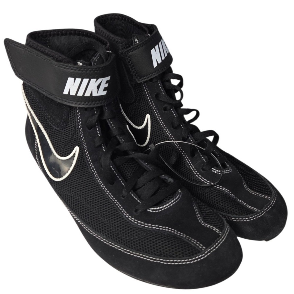 Nike Speedsweep VII Wrestling Shoes Mens 8‎ Black White Mid Top Lace Up Sneakers